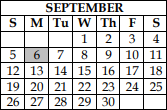 District School Academic Calendar for Challenge Academy for September 2021