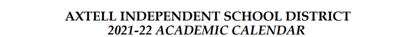 District School Academic Calendar for Challenge Academy