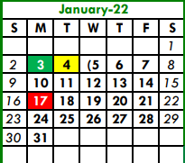 District School Academic Calendar for Santo J Forte Junior High School N for January 2022