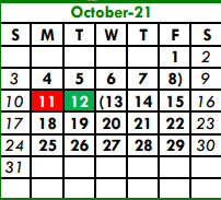 District School Academic Calendar for Santo J Forte Junior High School N for October 2021