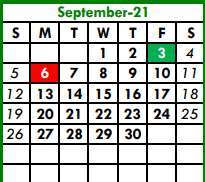 District School Academic Calendar for W E Hoover Elementary for September 2021