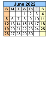 District School Academic Calendar for Blandy Hills Elementary School for June 2022