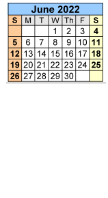 District School Academic Calendar for Gulf Shores Elementary School for June 2022