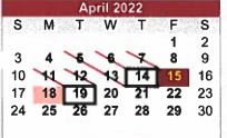 District School Academic Calendar for Ballinger High School for April 2022