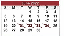 District School Academic Calendar for Fairview Accelerated for June 2022