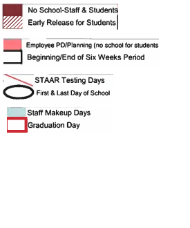 District School Academic Calendar Legend for Ballinger Junior High