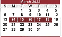 District School Academic Calendar for Fairview Accelerated for March 2022