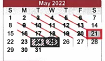 District School Academic Calendar for Ballinger Elementary for May 2022