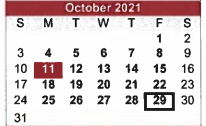 District School Academic Calendar for Ballinger High School for October 2021