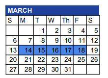 District School Academic Calendar for Bandera Middle for March 2022