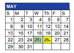 District School Academic Calendar for Bandera Middle for May 2022