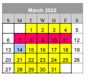 District School Academic Calendar for C A P  High School for March 2022