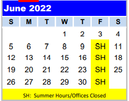 District School Academic Calendar for Hardin Chambers Alter for June 2022