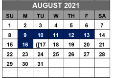 District School Academic Calendar for Cedar Creek Intermediate School for August 2021