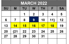 District School Academic Calendar for Cedar Creek Middle School for March 2022