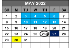 District School Academic Calendar for Lost Pines Elementary School for May 2022
