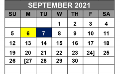 District School Academic Calendar for Bastrop County Juvenile Boot Camp for September 2021