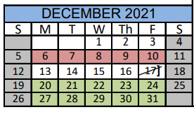 District School Academic Calendar for Mcallister Middle School for December 2021