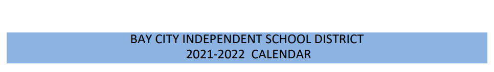 District School Academic Calendar for Matagorda Co J J A E P