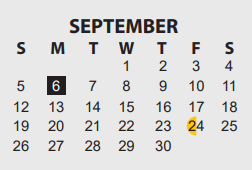 District School Academic Calendar for Jones Clark Elementary School for September 2021