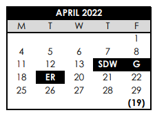 District School Academic Calendar for Terra Linda Elementary School for April 2022