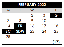 District School Academic Calendar for Oak Hills Elementary School for February 2022