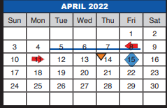 District School Academic Calendar for Beckville Sunset Elementary for April 2022