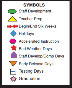 District School Academic Calendar Legend for Beckville Sunset Elementary