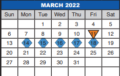 District School Academic Calendar for Beckville Sunset Elementary for March 2022