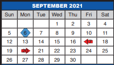 District School Academic Calendar for Beckville Sunset Elementary for September 2021