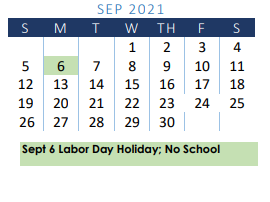 District School Academic Calendar for Fadden-mckeown-chambliss Elementar for September 2021