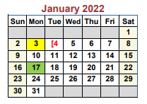 District School Academic Calendar for Bells Elementary for January 2022