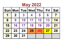 District School Academic Calendar for Pritchard Junior High for May 2022