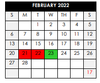 District School Academic Calendar for West Blocton Elementary School for February 2022