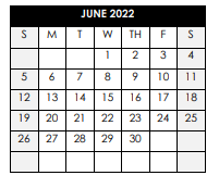 District School Academic Calendar for New Middle School #4 for June 2022