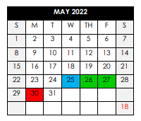 District School Academic Calendar for Lane Elementary School for May 2022