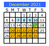 District School Academic Calendar for Big Sandy Junior High for December 2021