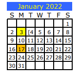 District School Academic Calendar for Big Sandy Elementary for January 2022