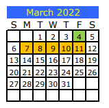 District School Academic Calendar for Big Sandy High School for March 2022