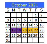 District School Academic Calendar for Big Sandy Elementary for October 2021