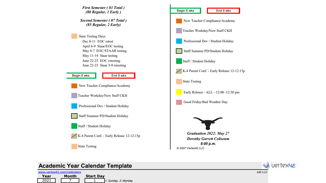 District School Academic Calendar Key for Goliad Intermediate School