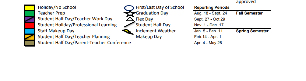 District School Academic Calendar Key for W A Porter Elementary