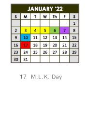 District School Academic Calendar for Epic School for January 2022