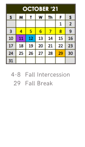 District School Academic Calendar for Kingston Kindergarten-eighth Grade School for October 2021