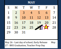 District School Academic Calendar for Blanco Middle for May 2022