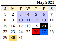 District School Academic Calendar for Blooming Grove Elementary for May 2022