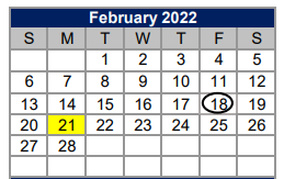 District School Academic Calendar for Fabra Elementary for February 2022
