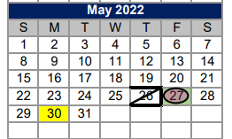District School Academic Calendar for Curington Elementary for May 2022