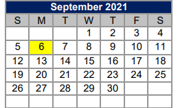 District School Academic Calendar for Boerne Middle School South for September 2021
