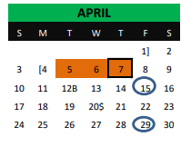 District School Academic Calendar for Newgulf Elementary for April 2022